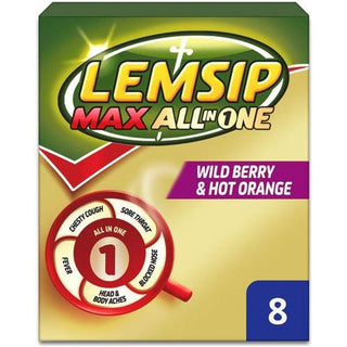 Lemsip Max All in One Wild Berry & Hot Orange  8pk