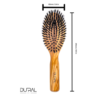 Dural Olive wood boar bristles hair brush - 9 rows