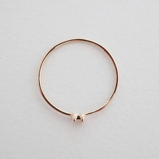 Tiny White Topaz Baguette Ring, 14k Gold