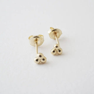 Trinity Ball Studs, 14k Gold