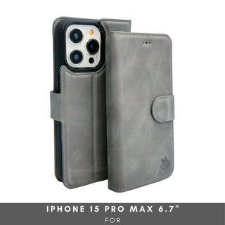 Vegas Premium Leather iPhone 15 Pro Max Wallet Case with MagSafe | Detachable RFID Blocking Luxury Wallet